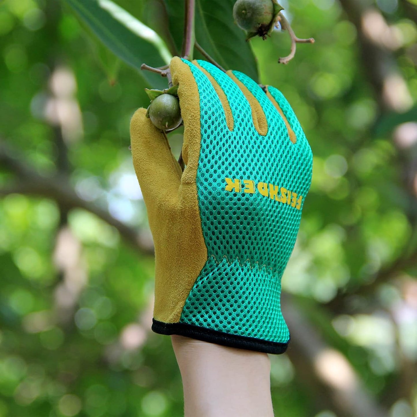 Guantes jardinería cuero niños transpirables 2-12 años
