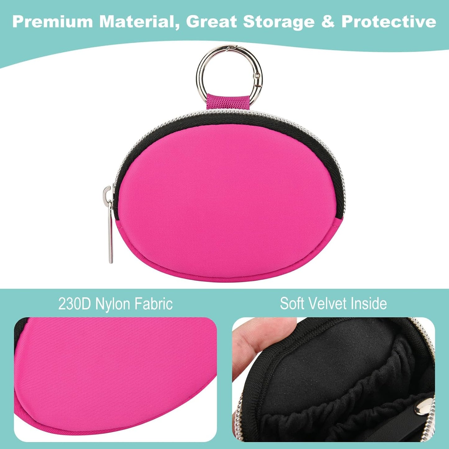 Estuche joyas viaje con llavero rosa