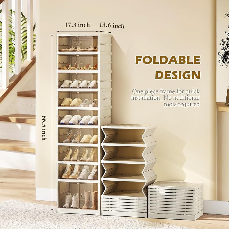 Zapatero 9 niveles organiz. 18 pares plegable dobles puertas