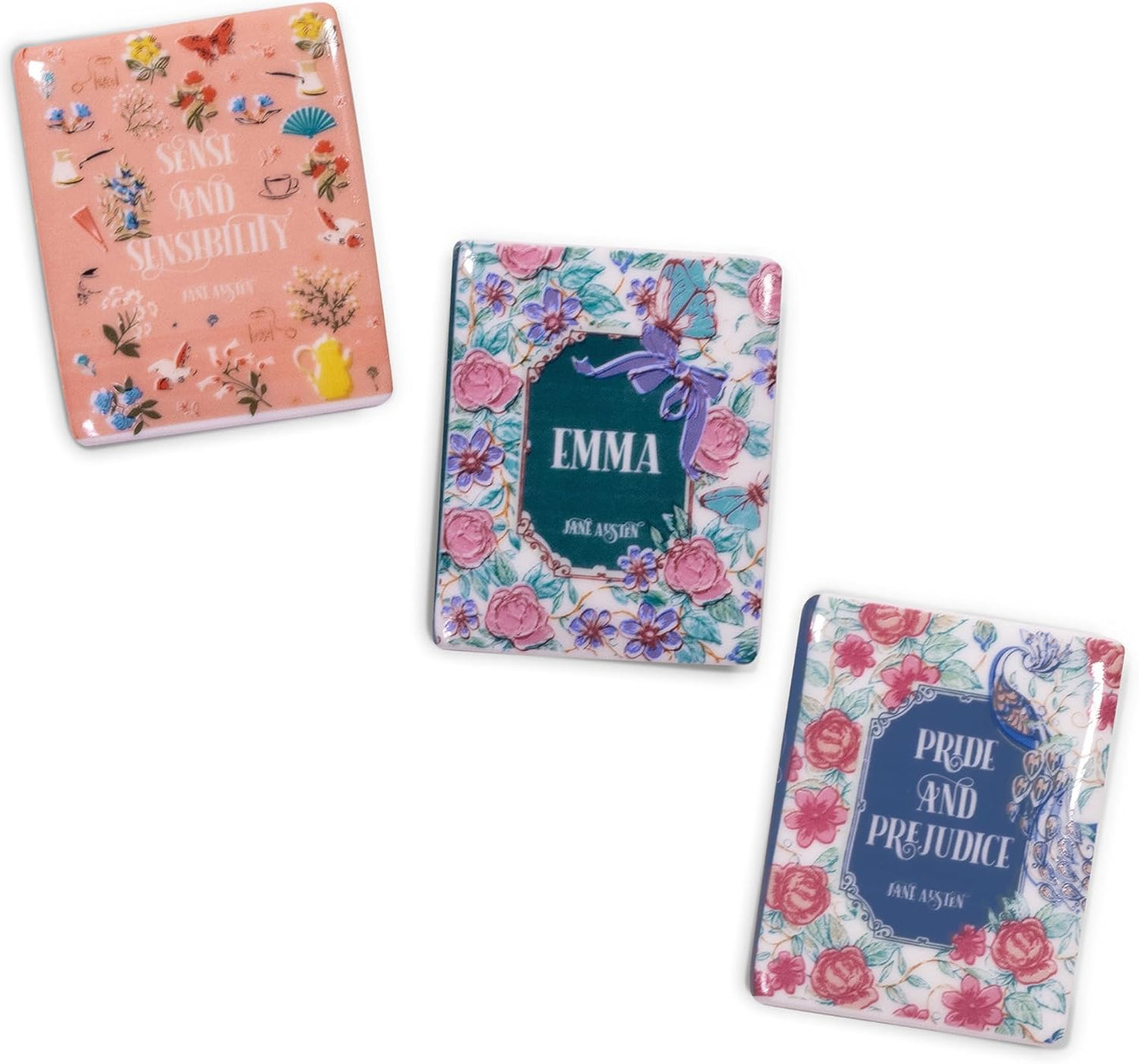 3 Imanes Cerámica para Refrigerador Decoración Cocina Jane Austen