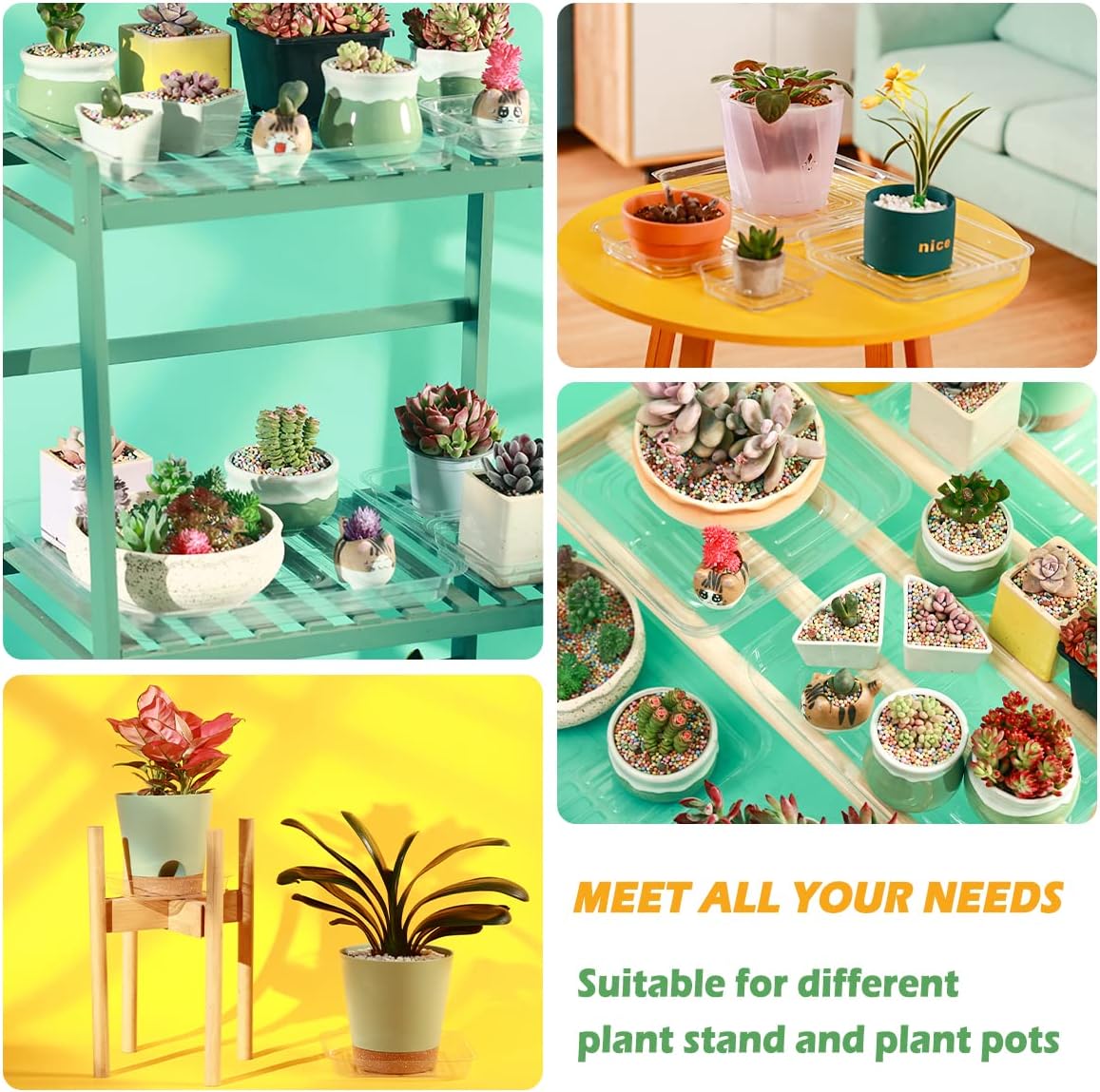 30 Pzas Platillos Plástico 8pulg para Plantas Interiores