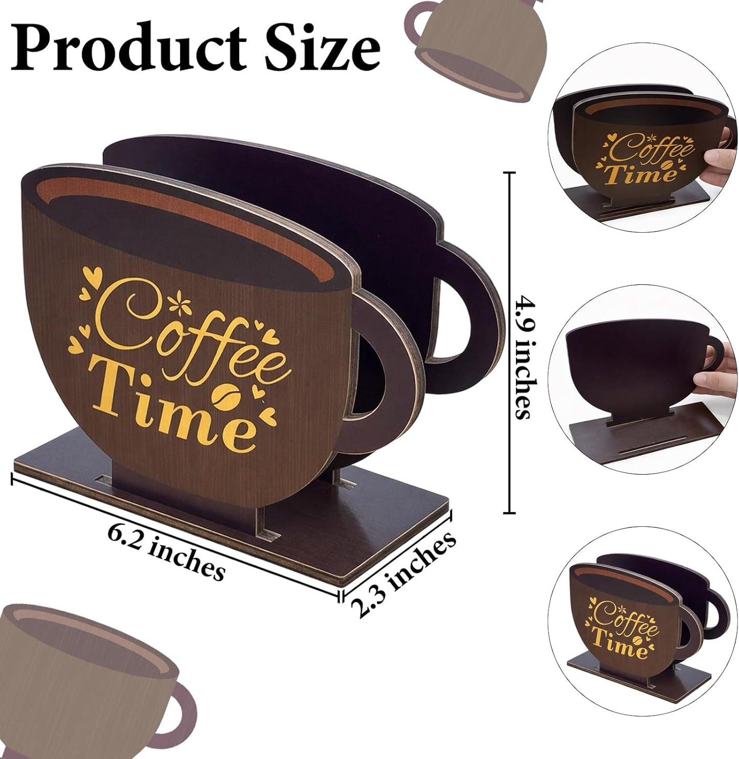 Taza café madera servilletero mesa cocina dispensador pañuelos