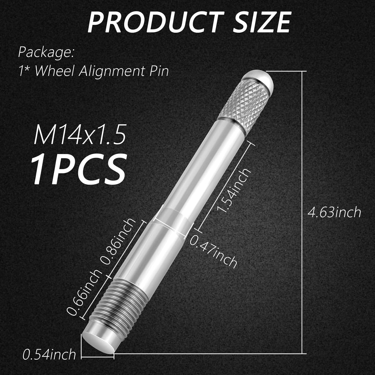 Pín alineación rueda M14x1.5 acero inox universal