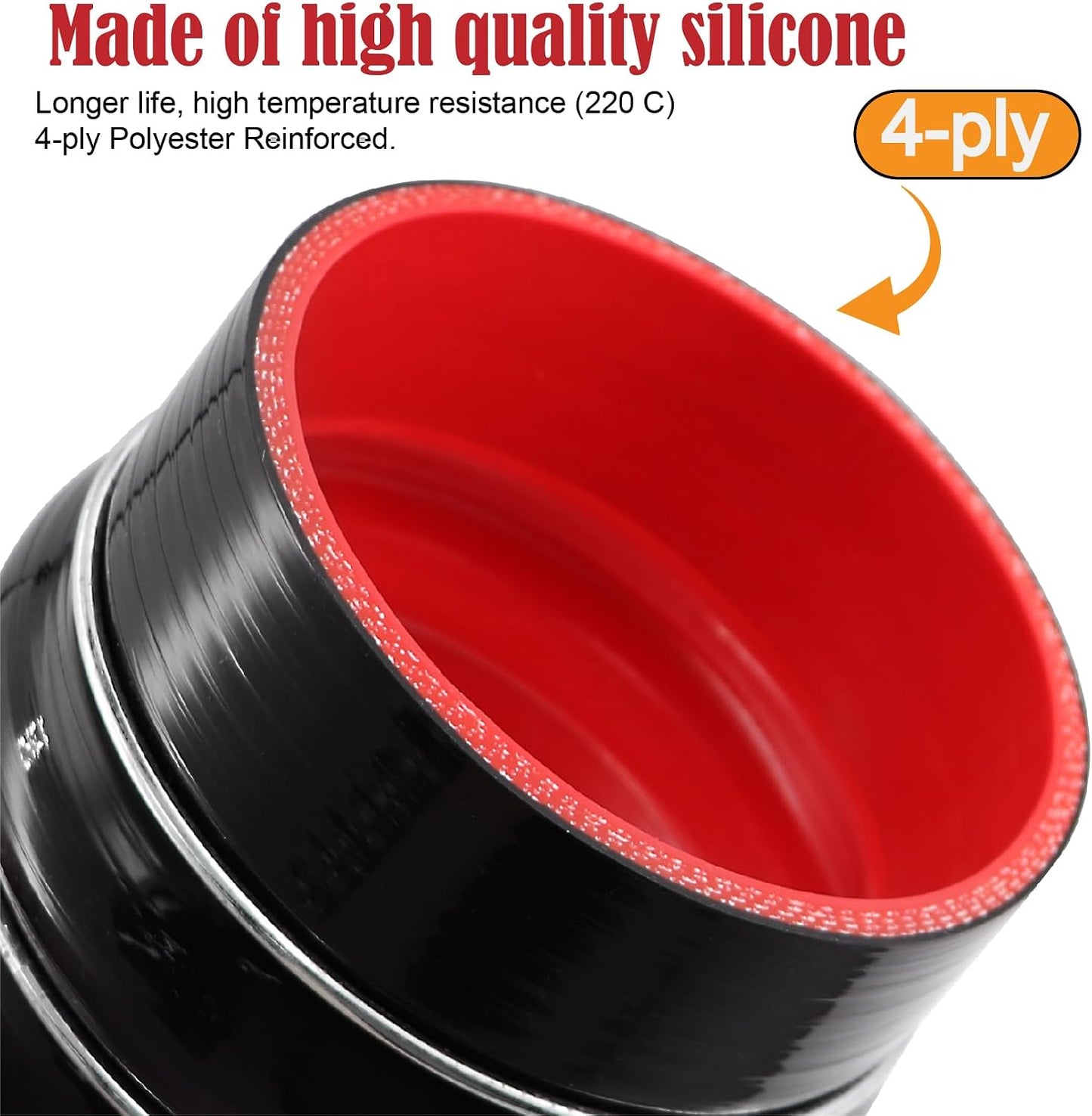 Acoplador manguera silicona 3-3/4" refuerzo 4 capas