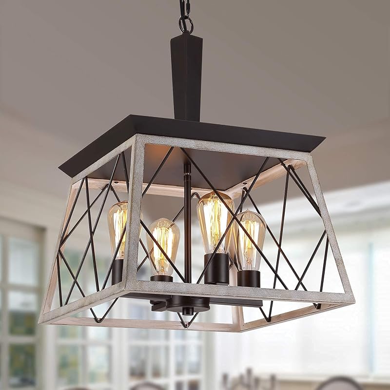 4 Luces rústicas para comedor cocina isla