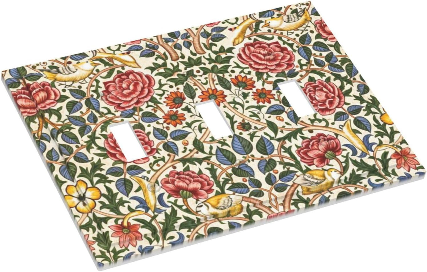 Placa decorativa interruptor patrón floral baño dormitorio
