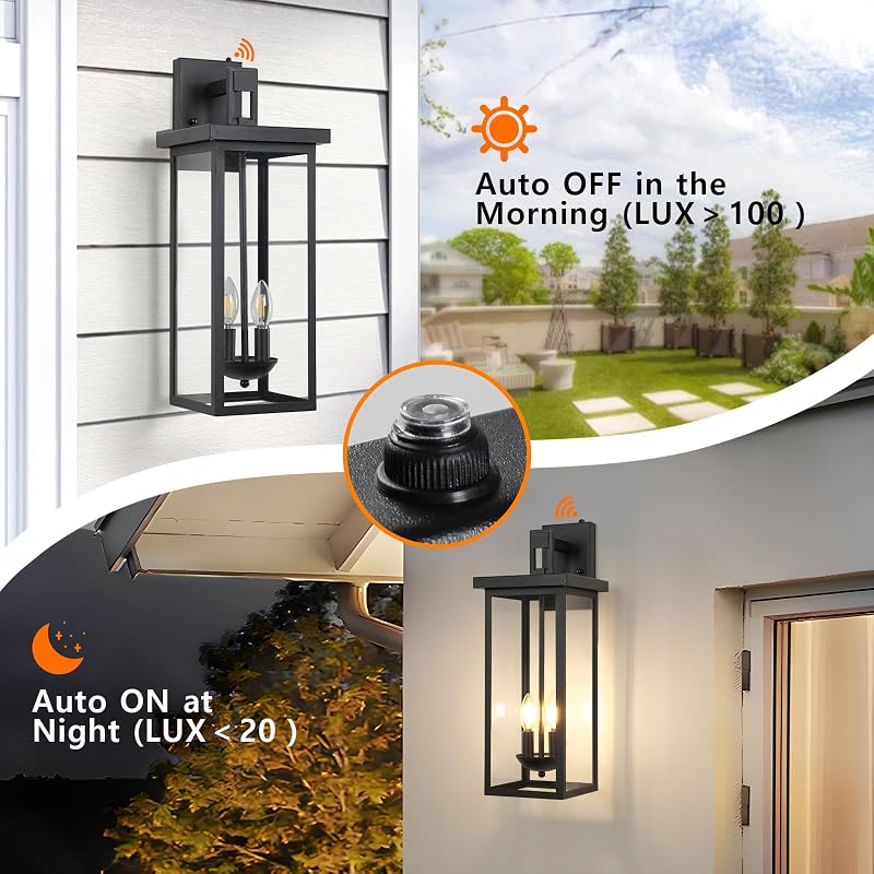 Luces pared exterior 22pulg farol moderno para porche