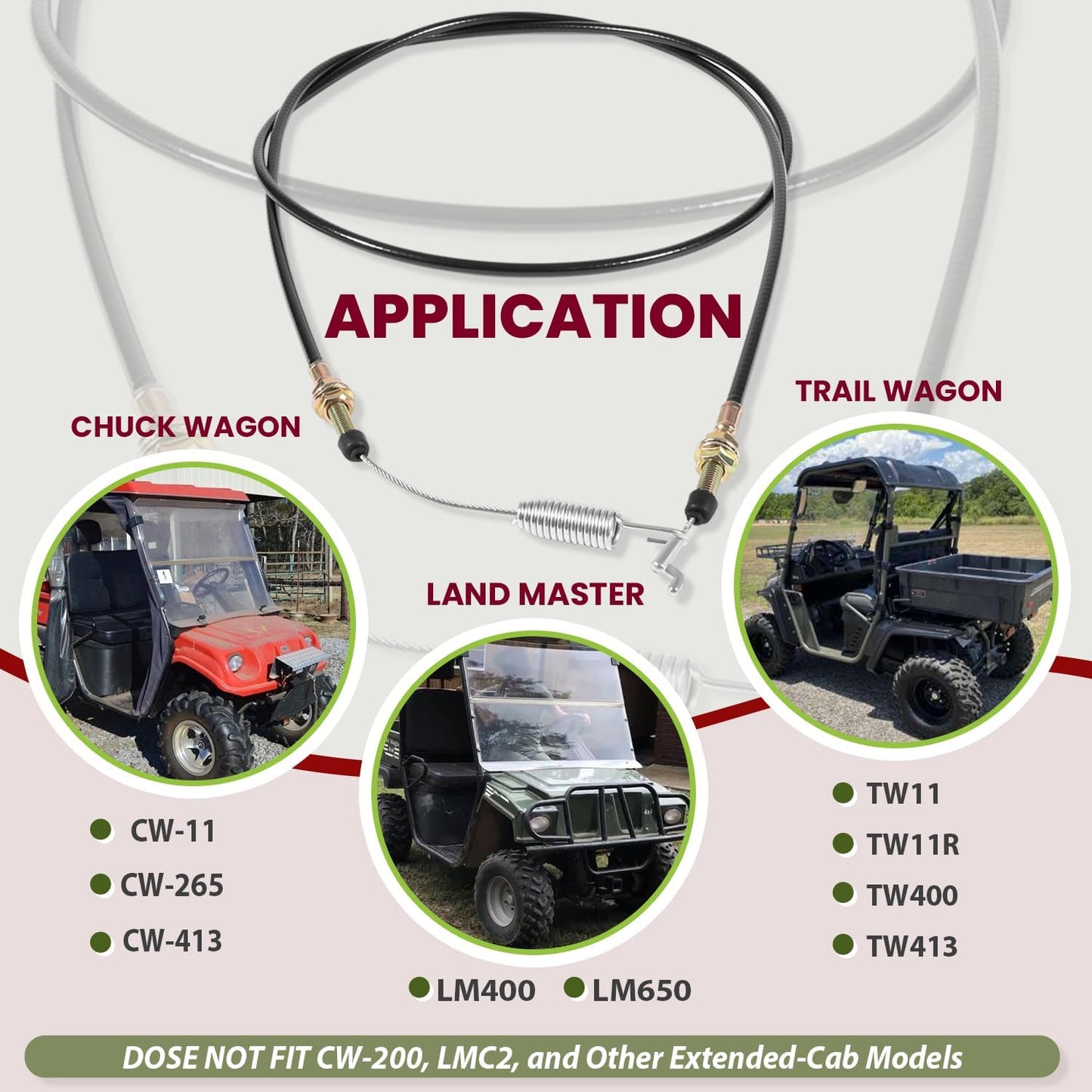 Cables cambio repuesto Chuckwagon Trailwagon Go Karts set 2