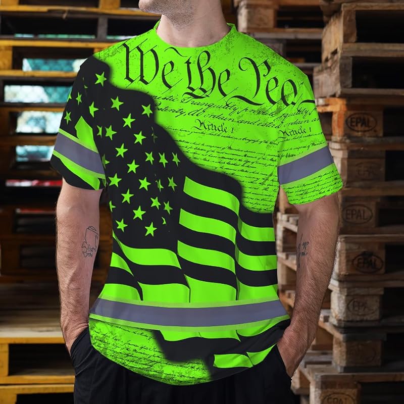 Ropa trabajo alta visibilidad bandera EE.UU. personalizada