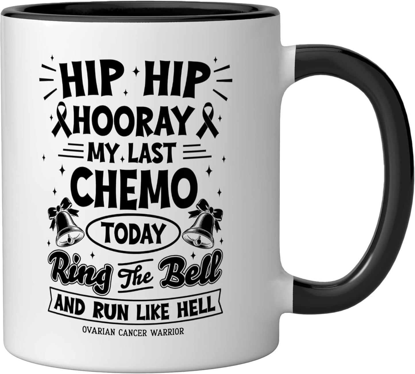 Taza Cerámica Ovarian Cancer Warrior Negro/Blanco