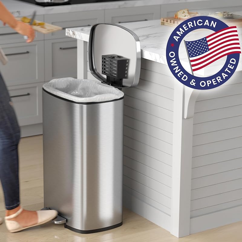 Cubos basura acero inox 13.2 y 1.32gal con filtro
