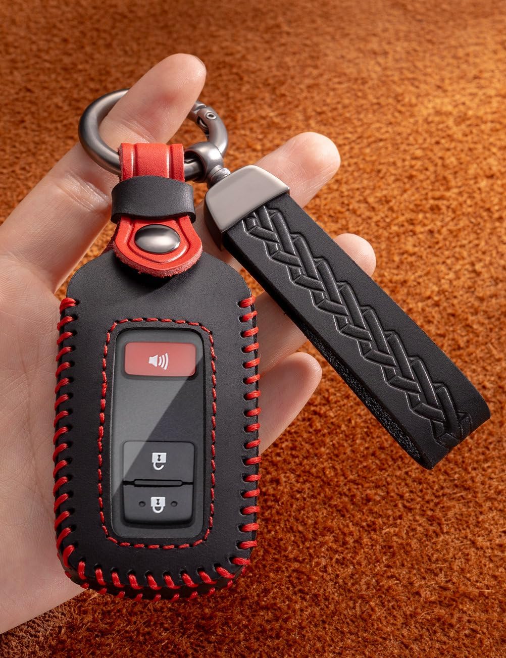 Funda llavero piel compat Toyota Highlander Rav4