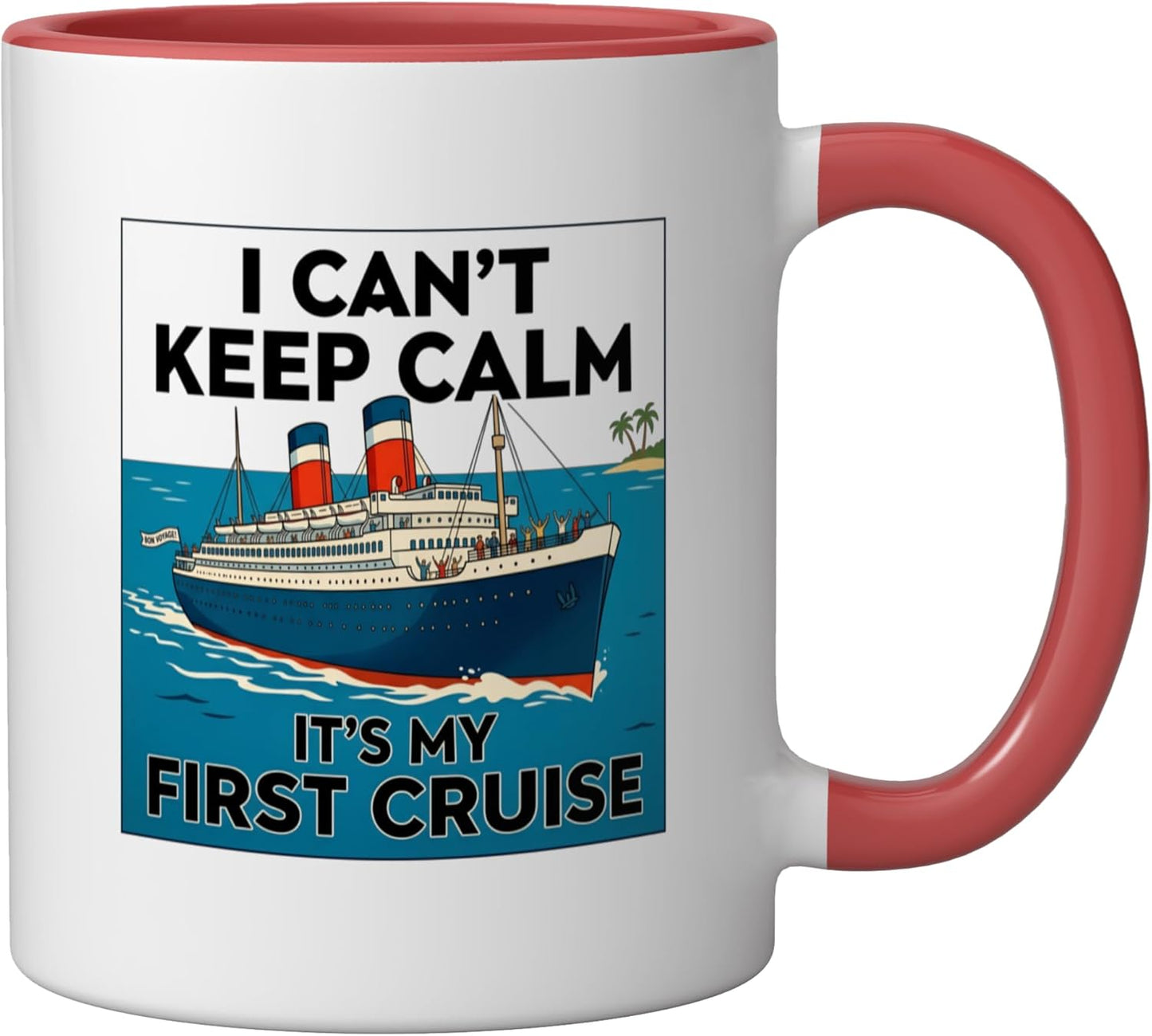 Taza Cerámica Primer Crucero Rojo/Blanco