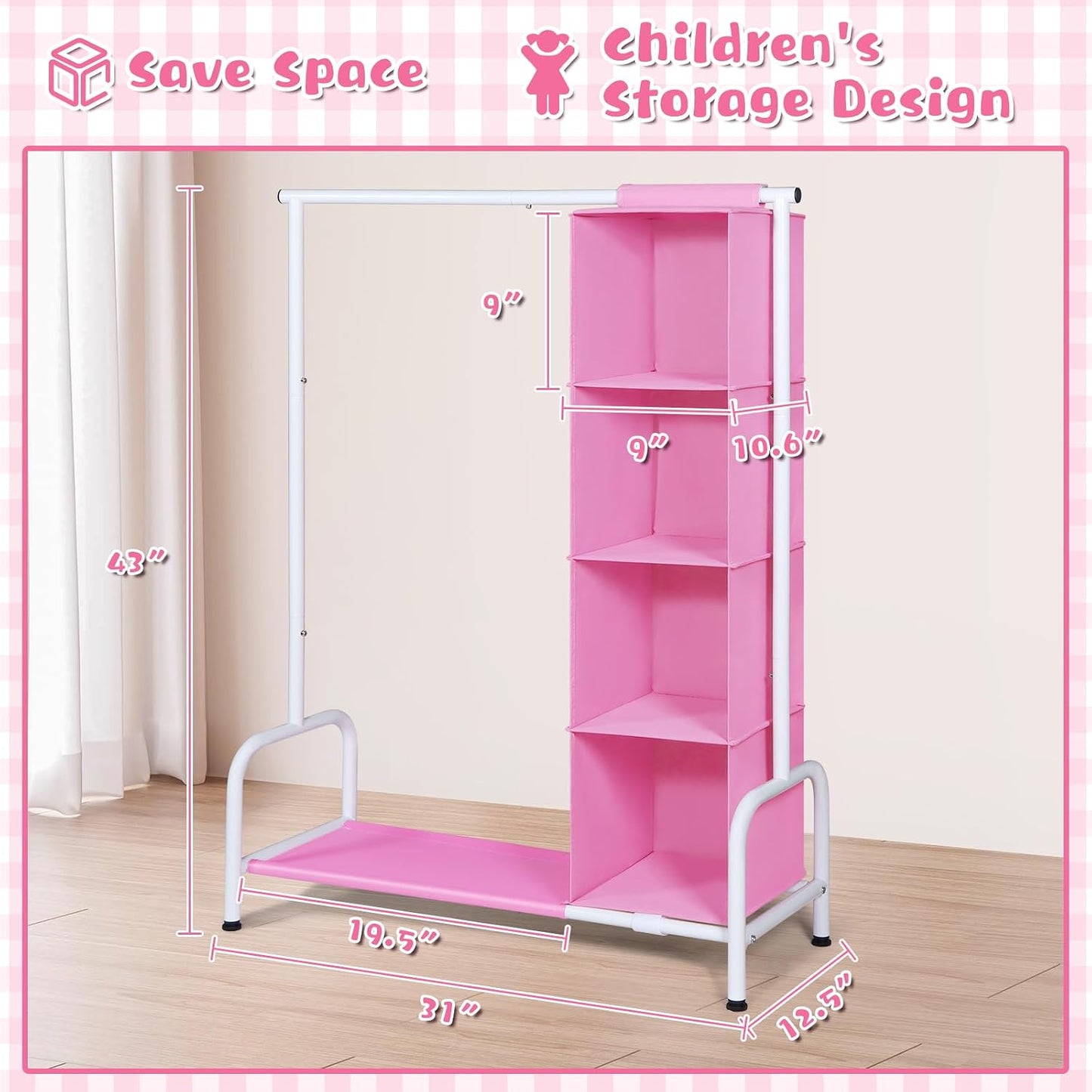 Perchero para niños con organiz. colgante