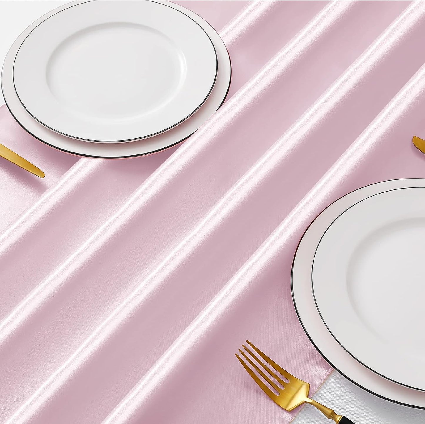 12 Pzas Camino Mesa Satén Rosa 12x72pulg Decoración Fiesta Boda