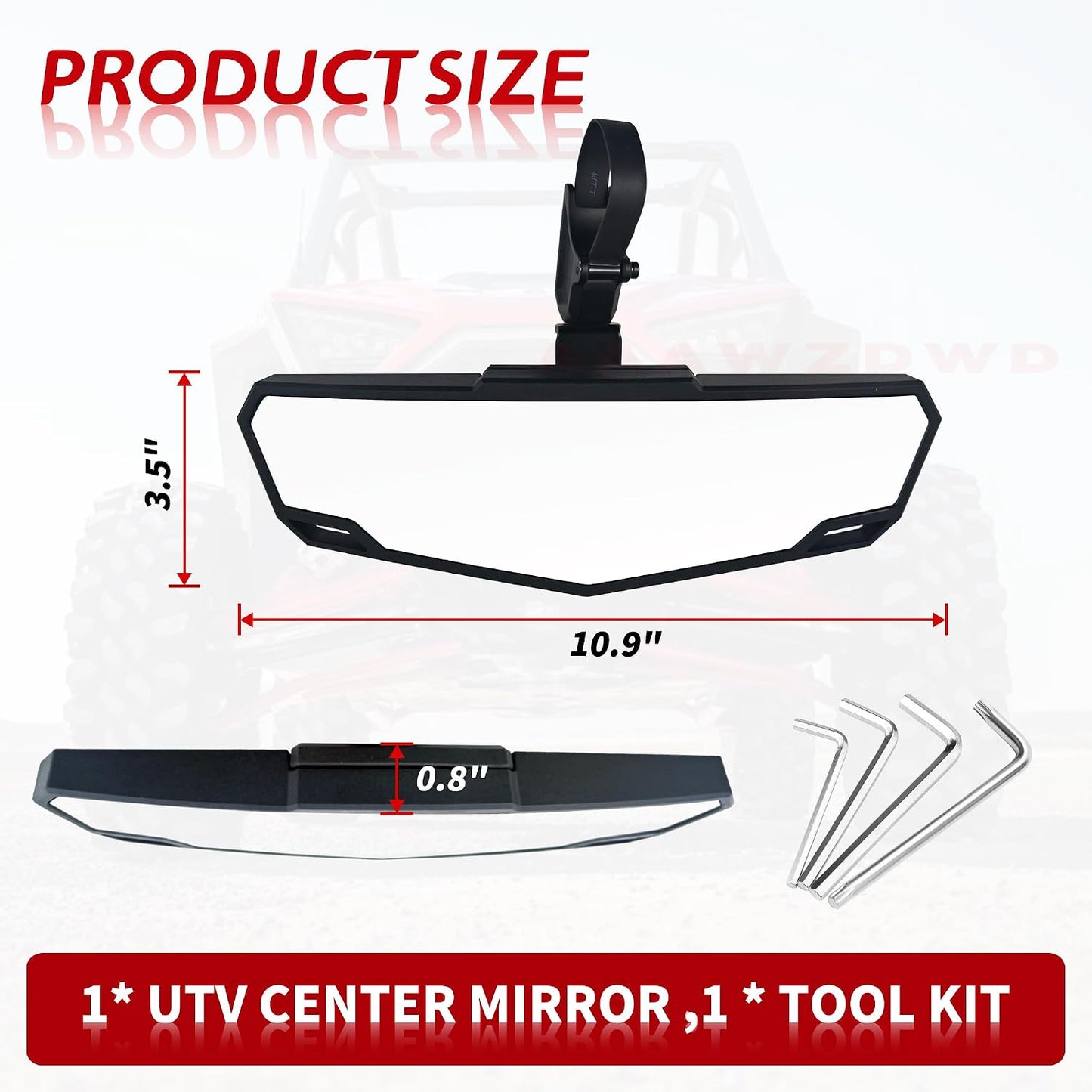Espejo retrovisor UTV aluminio 1.5-2" comp Polaris