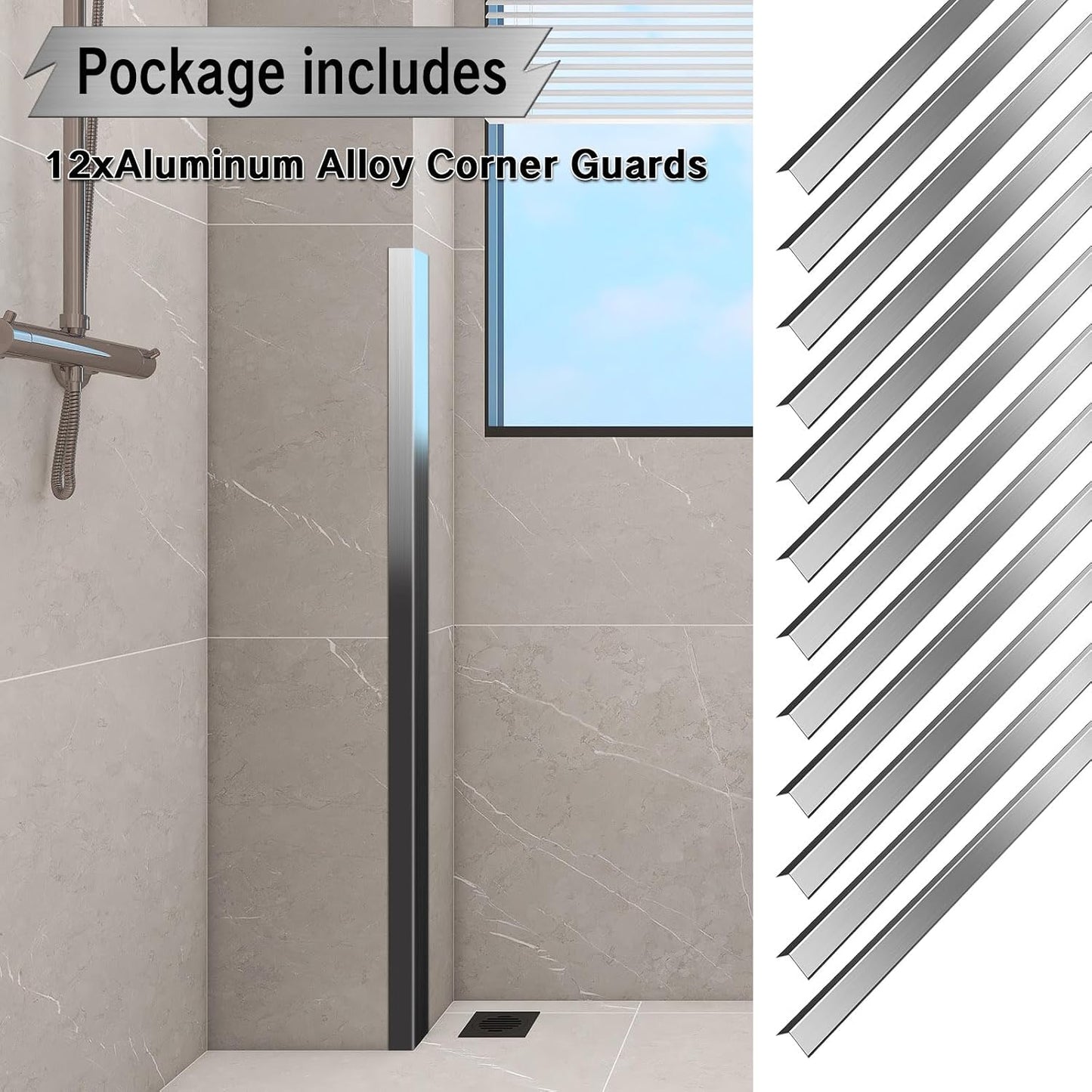 Protector esquina aluminio 12 pzas 19Ga 0.035pulg 90grados
