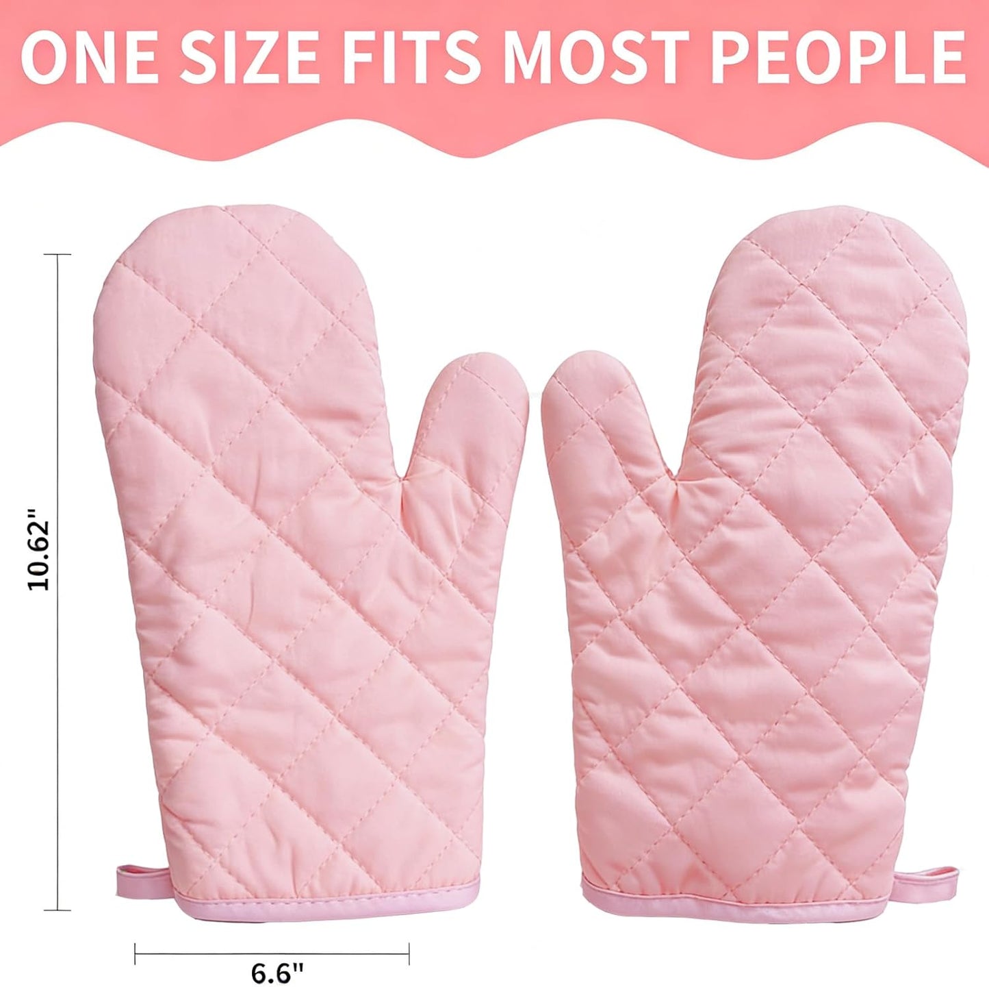 2 Pares Guantes Horno Acolchados Antiderrap 11pulg