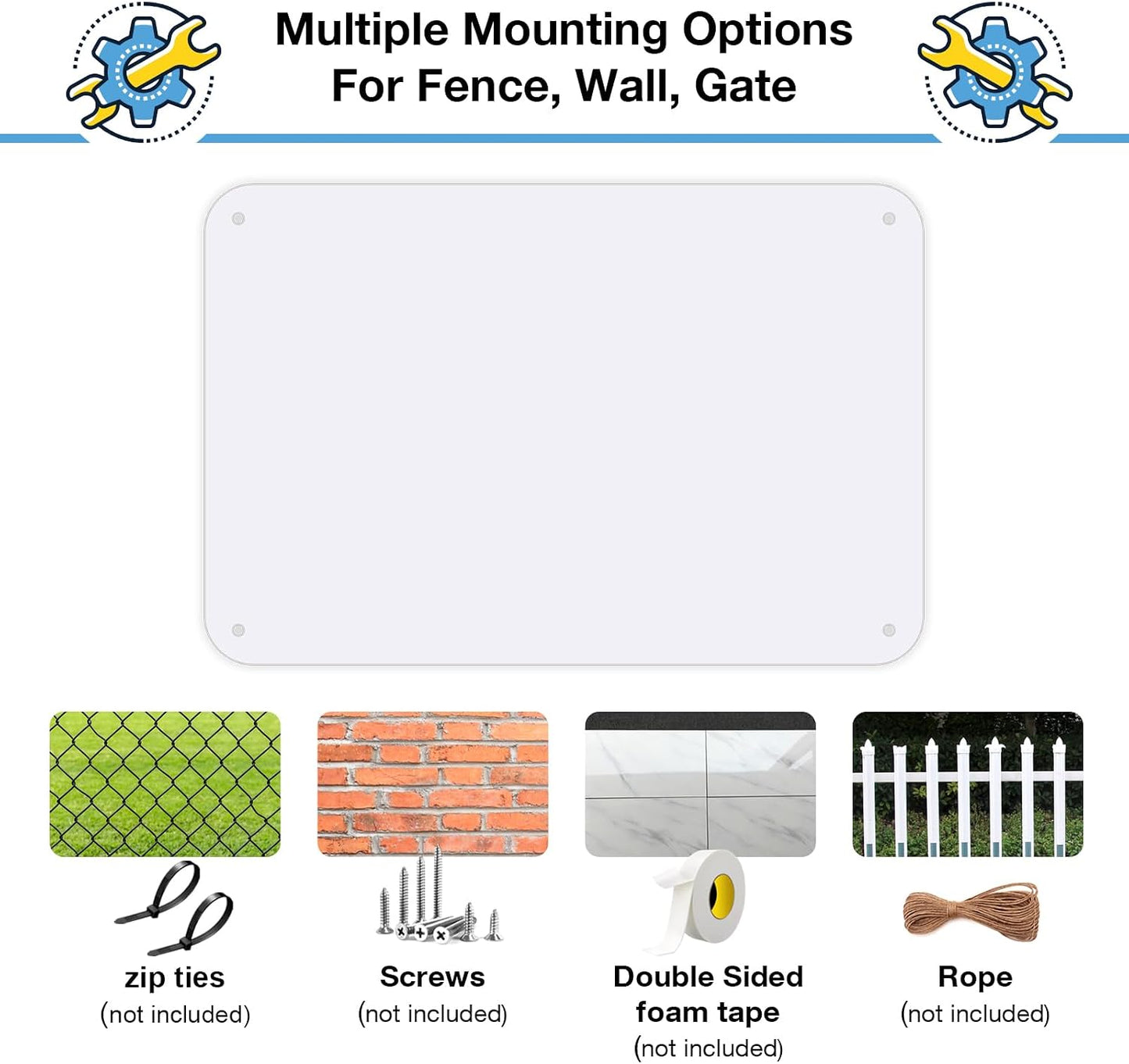 2 Carteles Metal Blanco 12x8" Aluminio Resistente