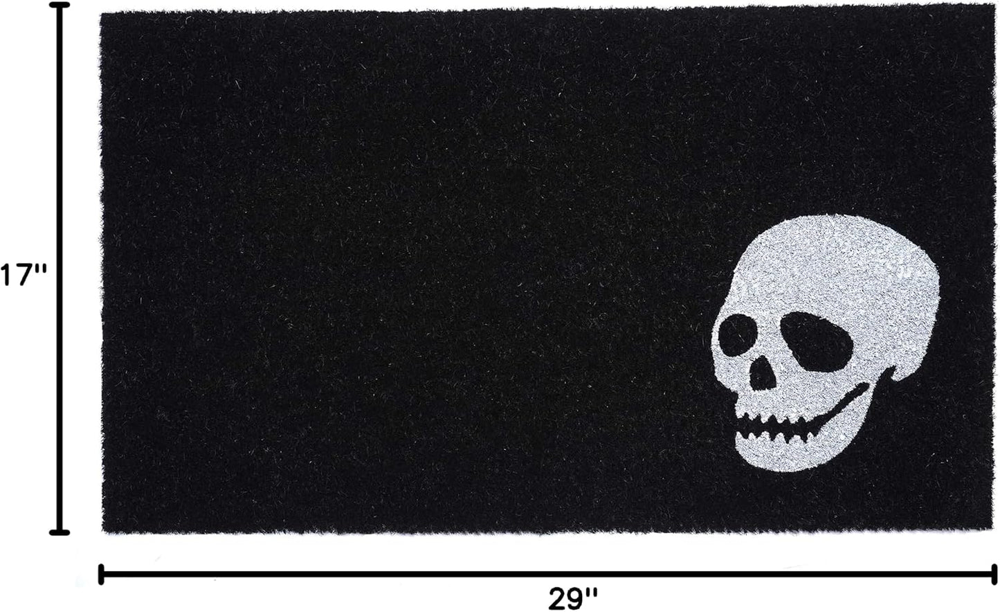 Felpudo calavera blanca 17x29" negro