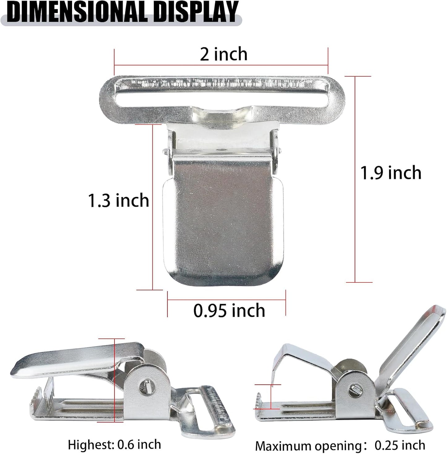 Clips tirantes metal 2" resistentes repuesto