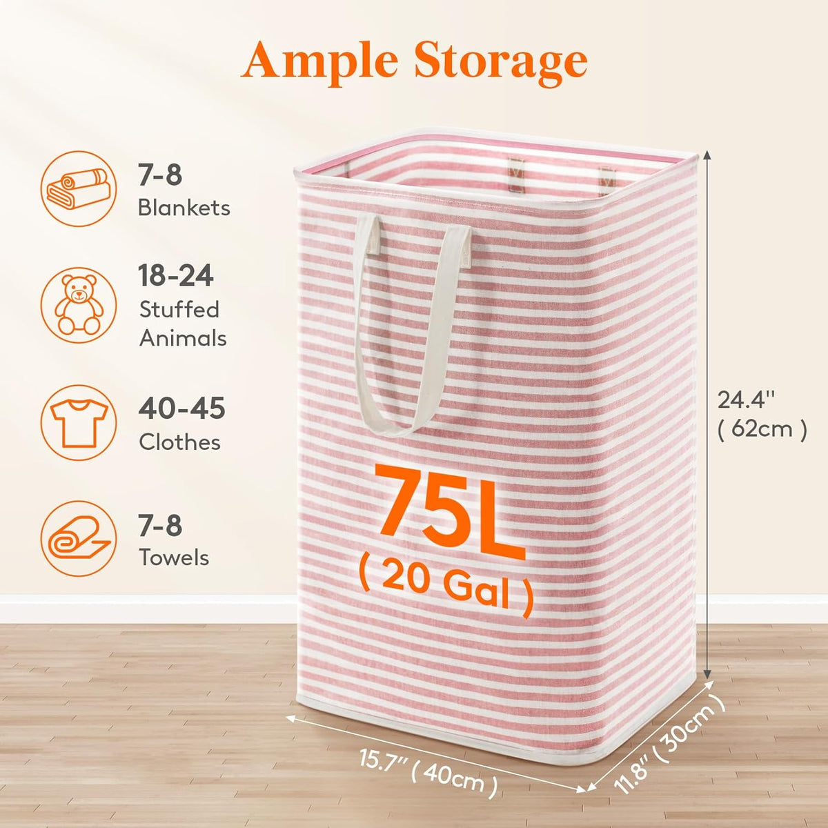 Bandeja lavado 75L plegable con asas rosa