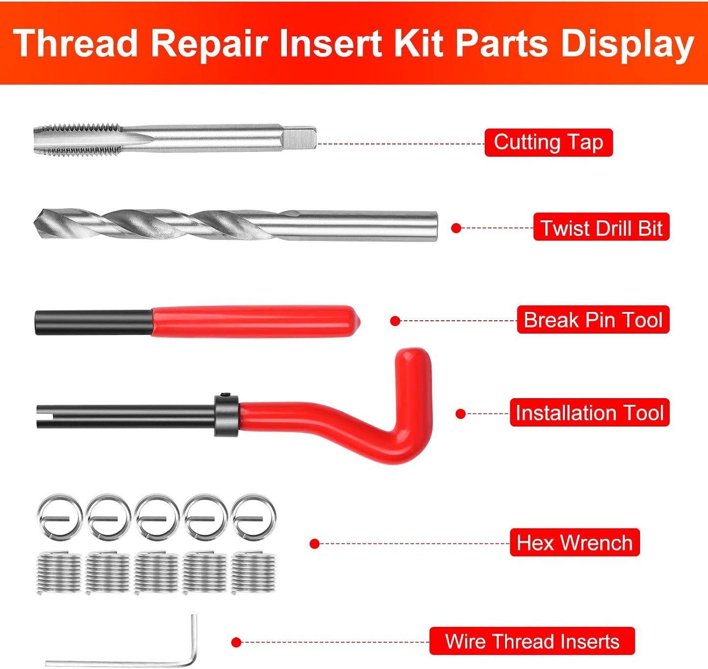 Kit reparación roscas M10x1.25mm herramientas auto