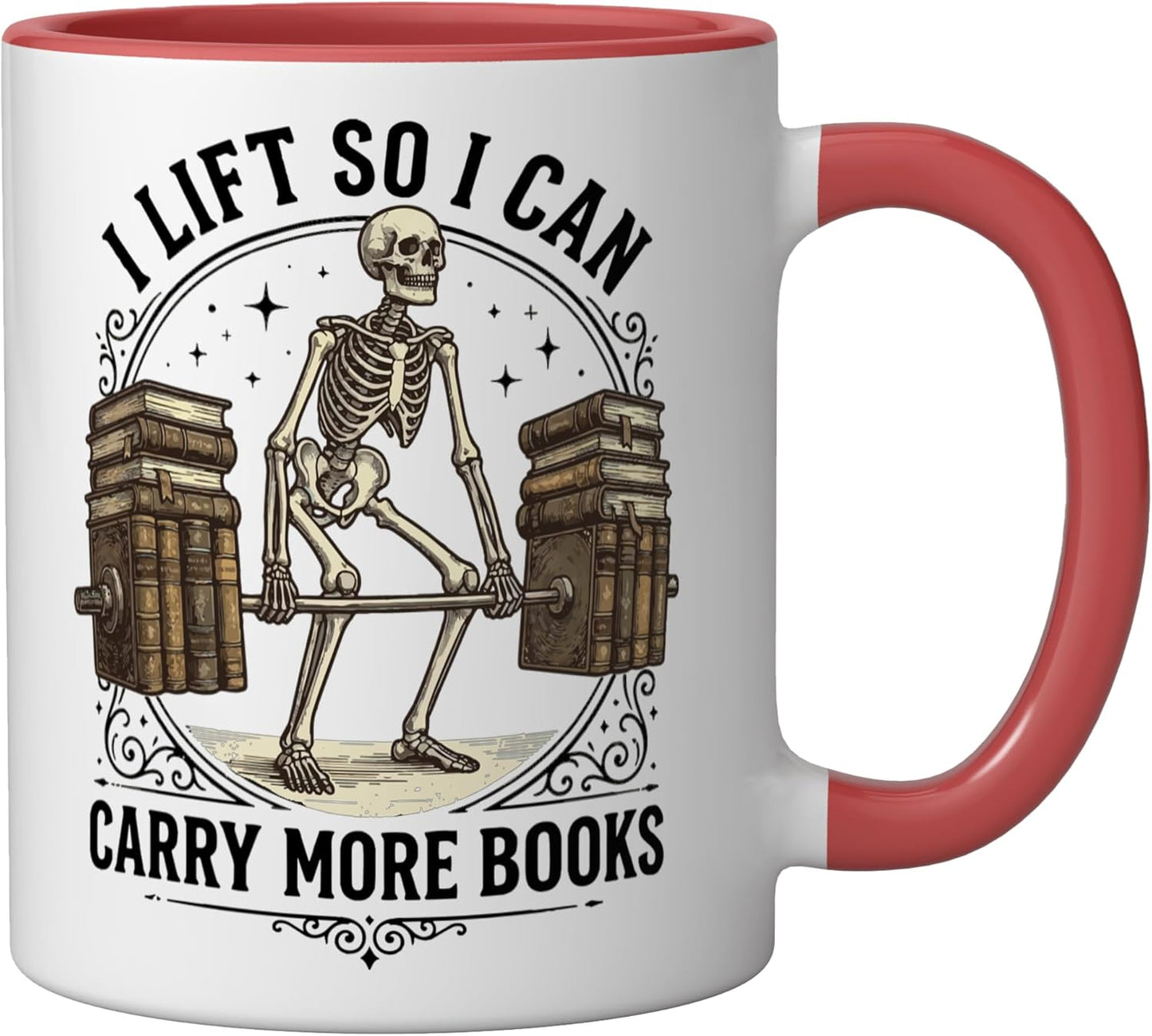 Taza Cerámica para Libros Roja/Blanca