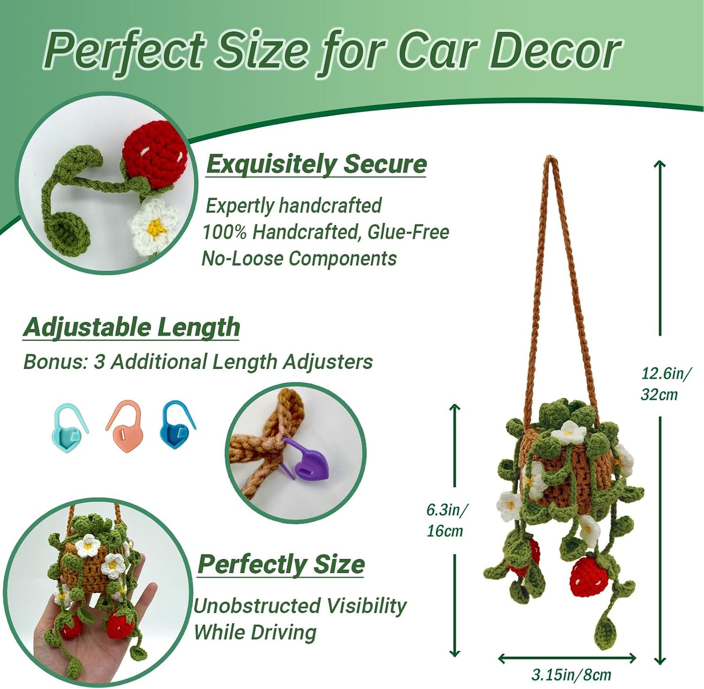 Planta colgante para coche decoración retrovisor