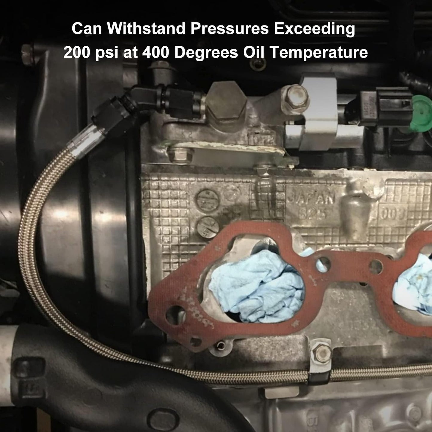 Línea aceite turbo 4AN 36" acero inox trenzada