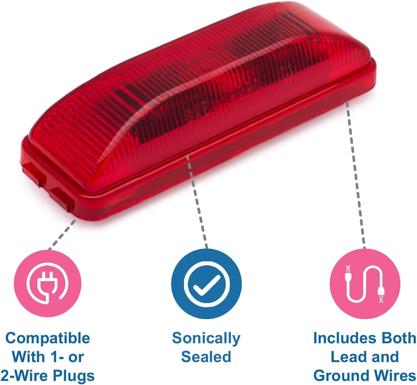 Luz LED posición sellada línea fina roja