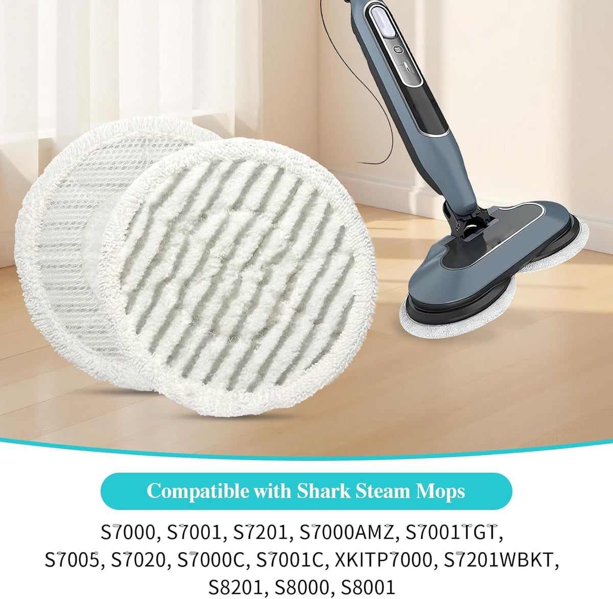 8 Pzas Almohadillas Repuesto Shark S8201 Lavables Todos Pisos