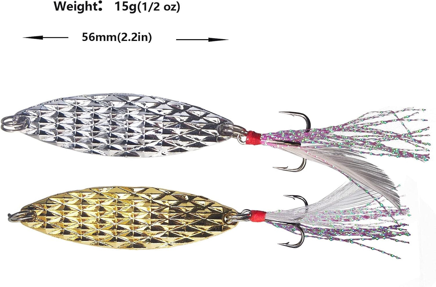 10 Cucharas Pesca Metal para Salmón 0.27-0.77oz