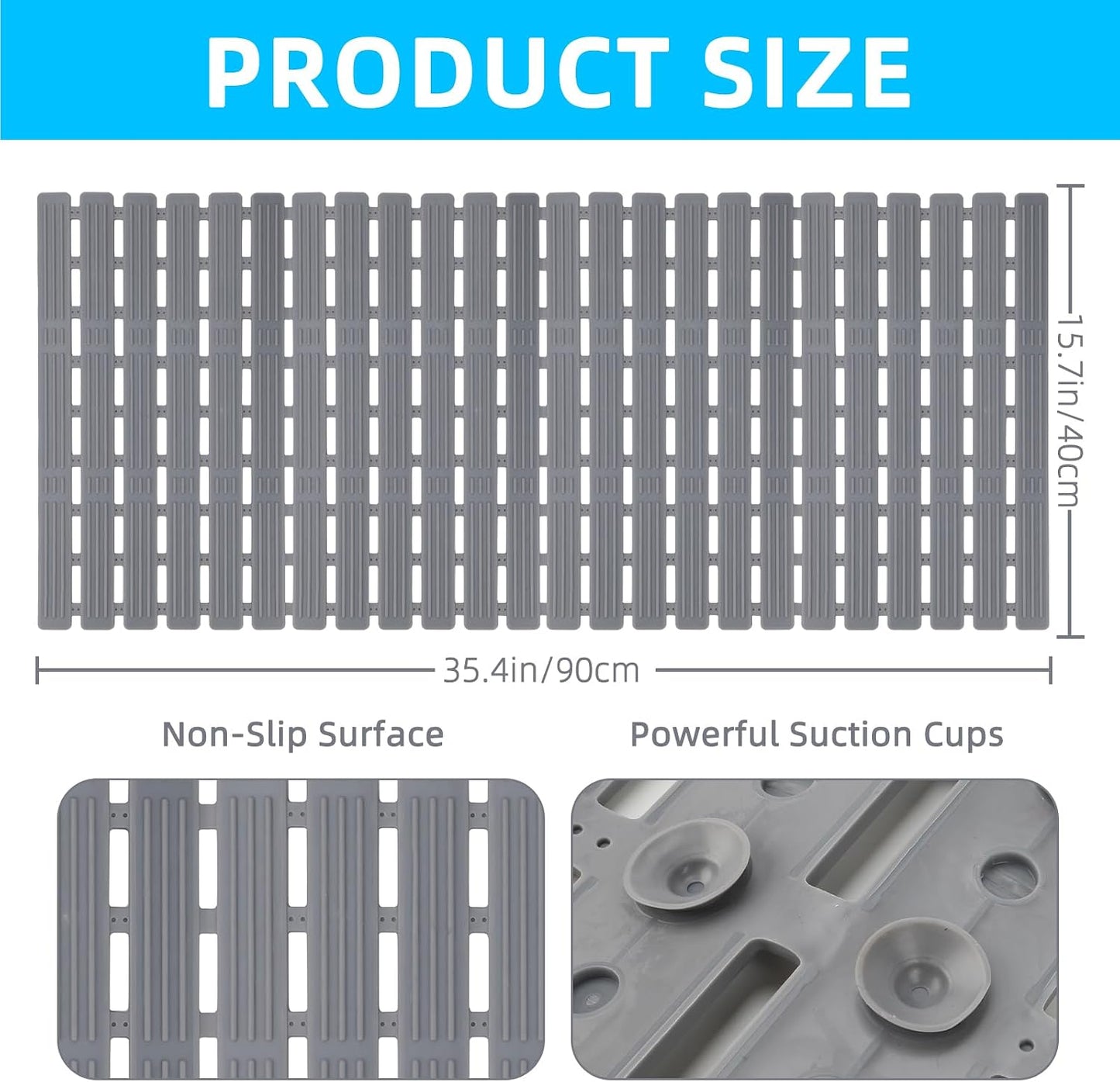 Tapete baño perro antiderrap 35x15pulg con ventosas