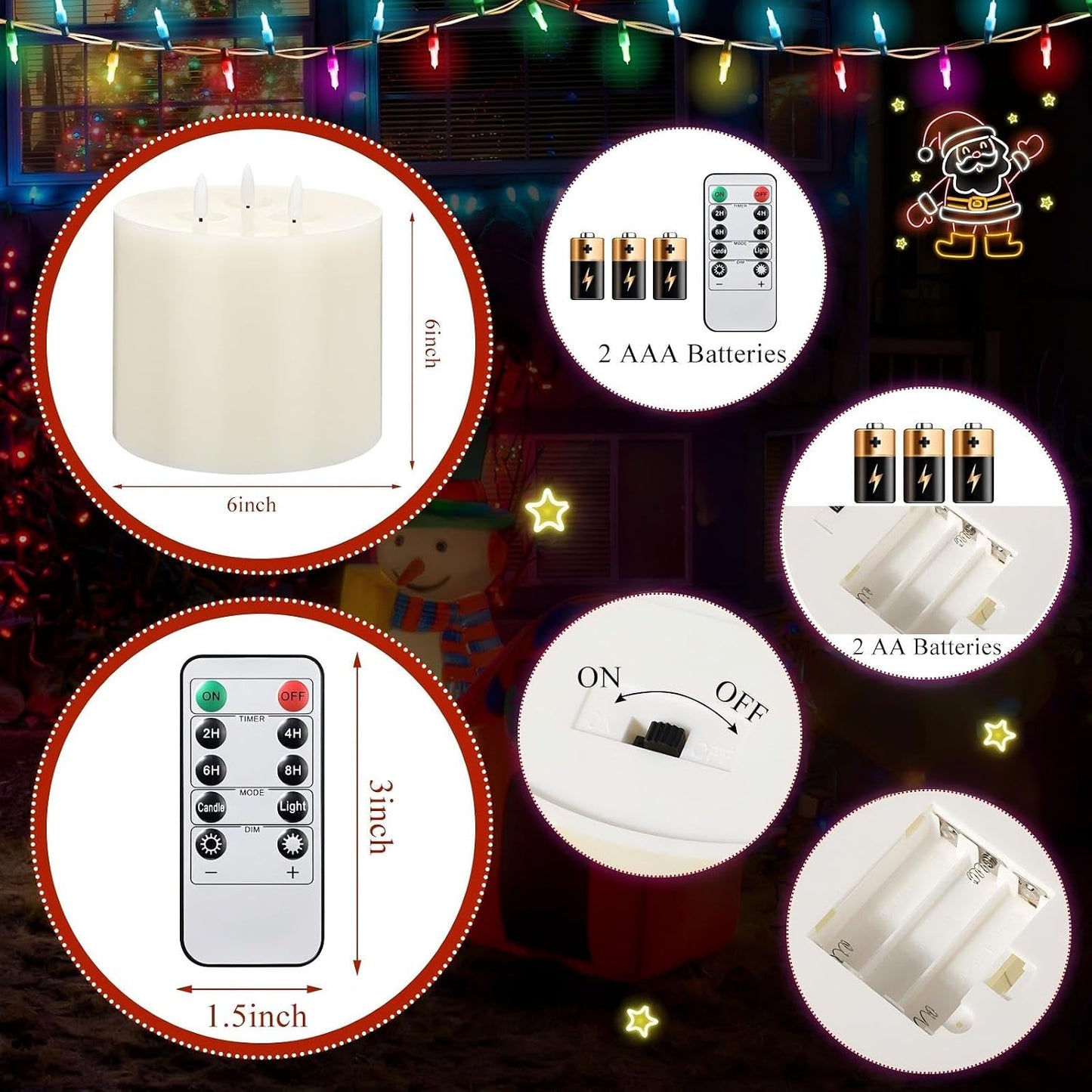 Velas LED cera real con control remoto