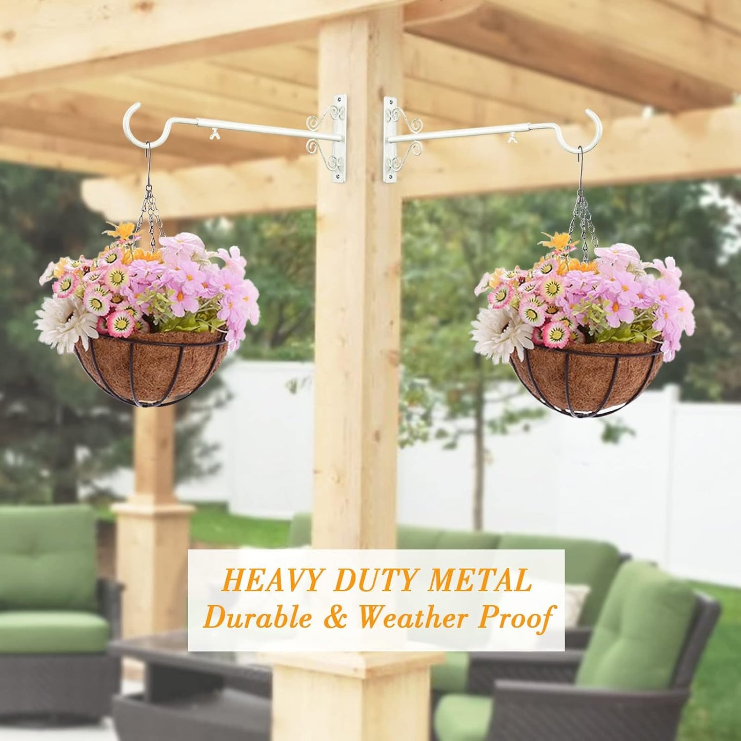Percha ajustable para comederos pájaros 16-24" ganchos pared