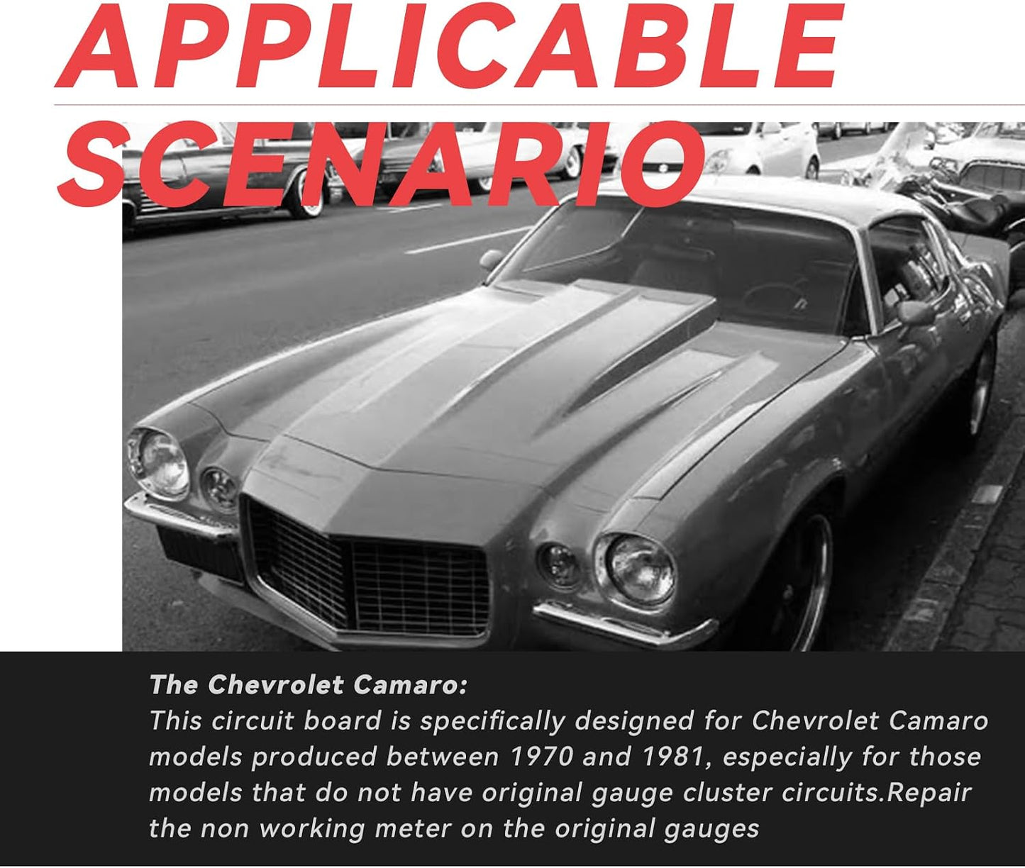 Panel instrumentos impreso para Chevy Camaro 70-81