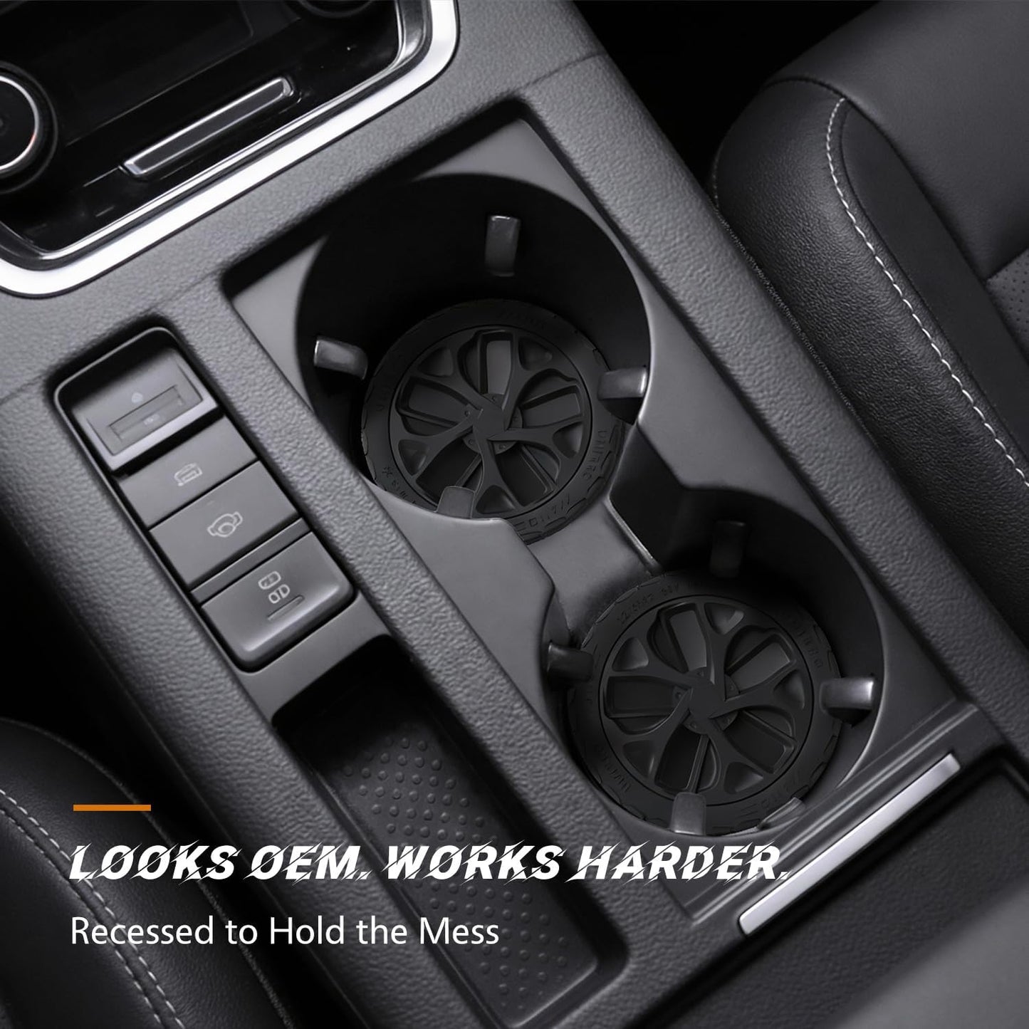 Portavasos silicona estilo neumático para coche color negro