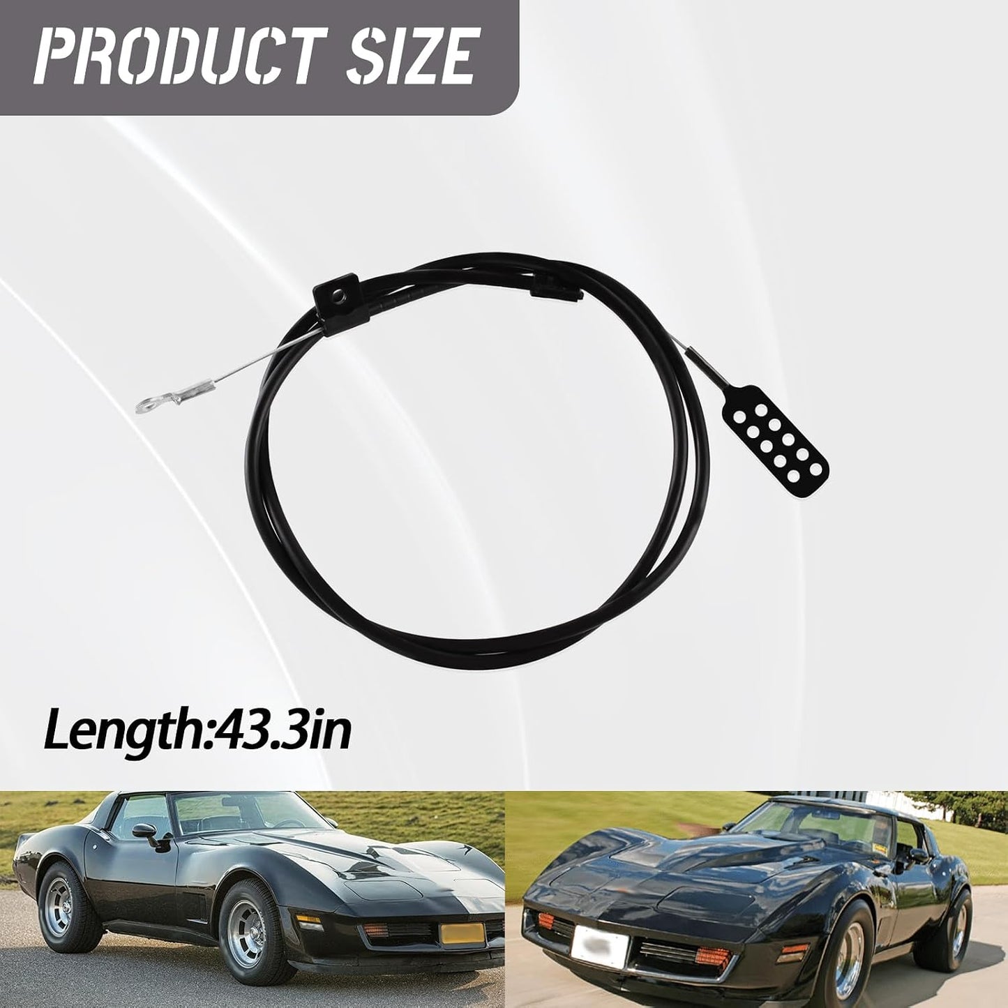 Cable liberador capó Chevy C3 Corvette lateral P/N41787