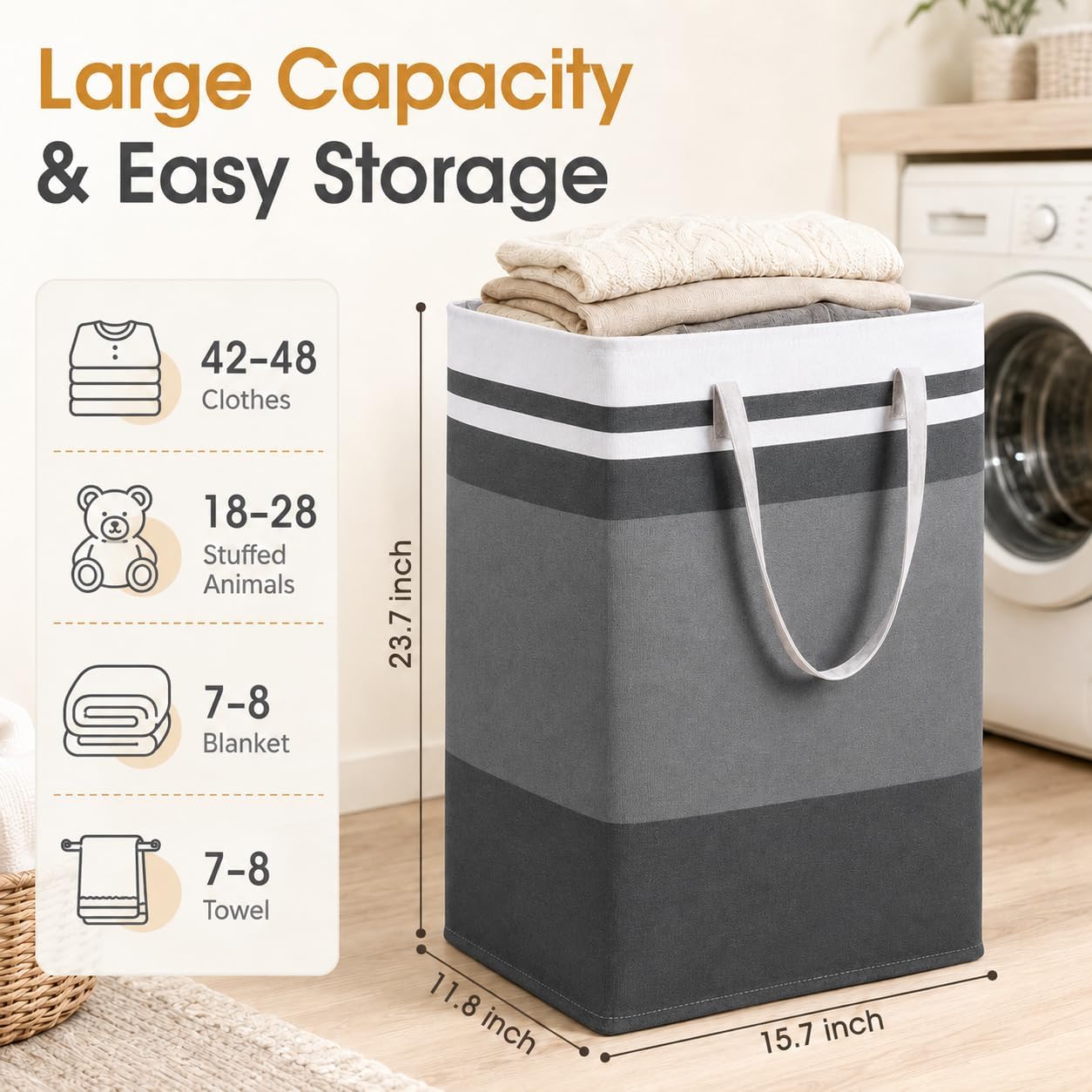 2 Cestas Ropa Sucia Impermeable Plegable con Asas