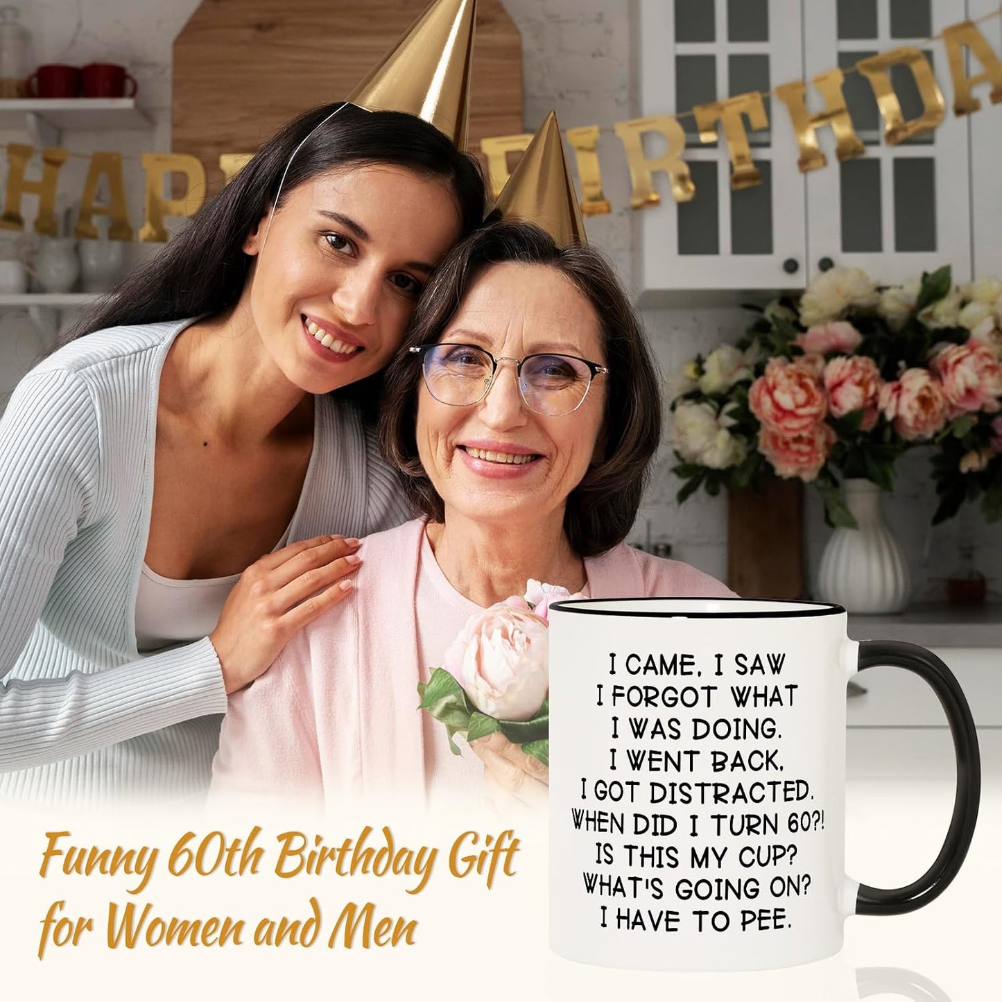 Taza 11oz regalo cumpleaños 60 para ella y él