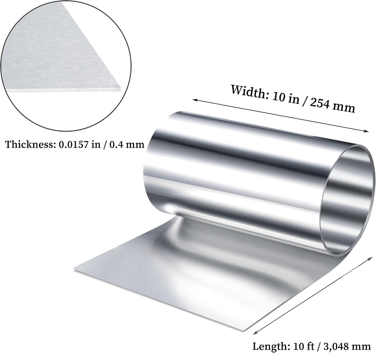 Rollo aluminio intermitente 10x10pies 0.016pulg para techos metal