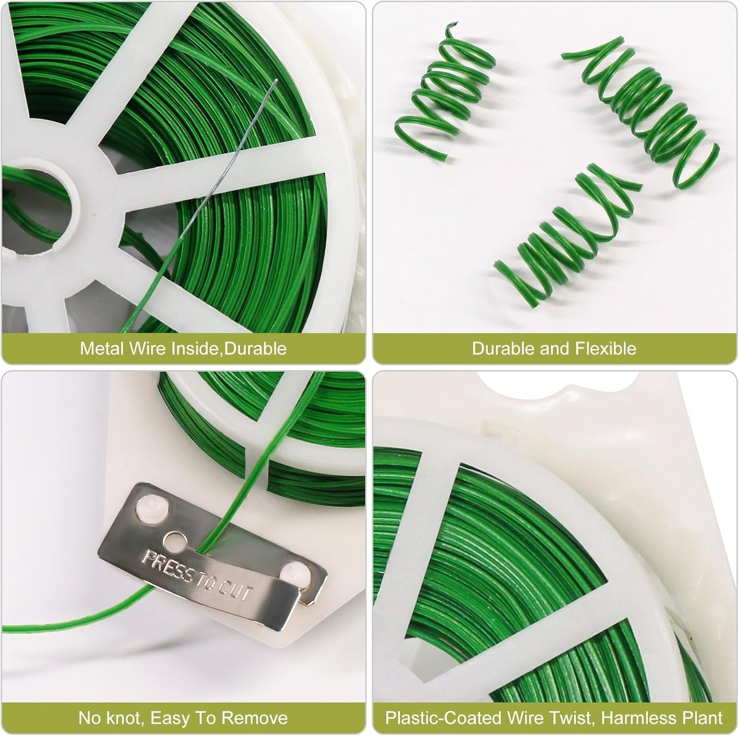 Lazos para plantas 200m cordel verde con cortador