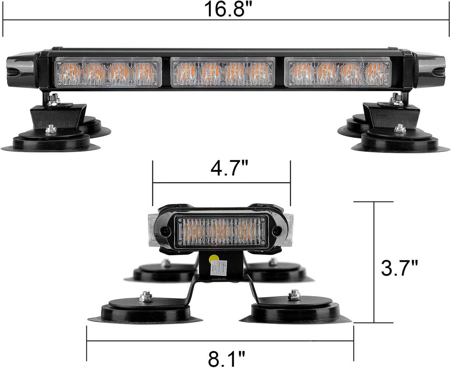 Barra luz LED intermitente 16.8" 26 modos coche