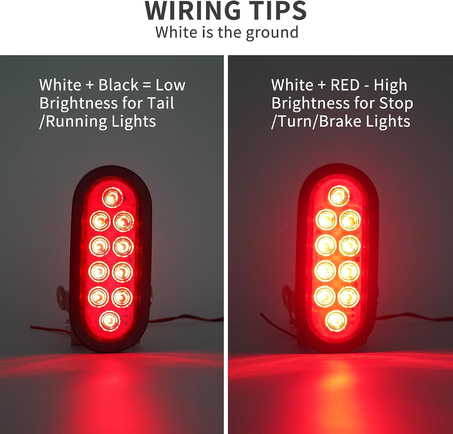 2 Pzas Luces Traseras LED Ovaladas 6" para Camión RV