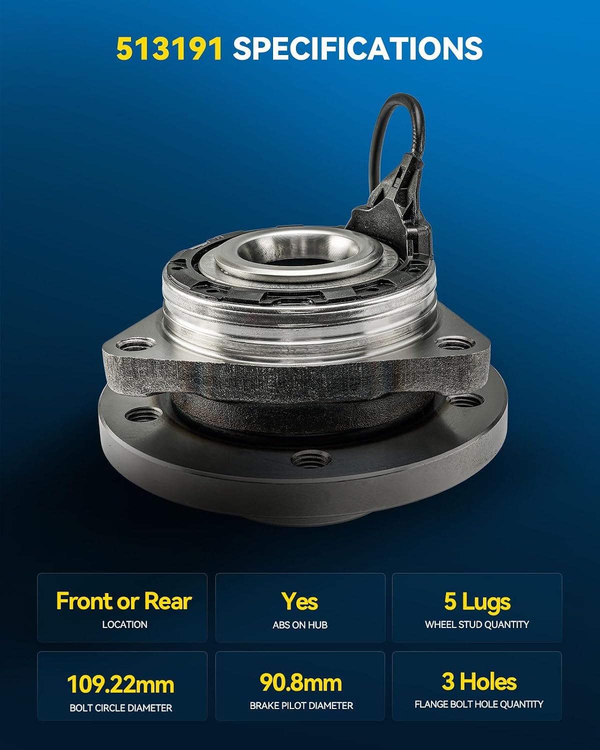 Conjunto cubo rueda Saab 9-3 03-11 5 orejetas 2 rodamientos