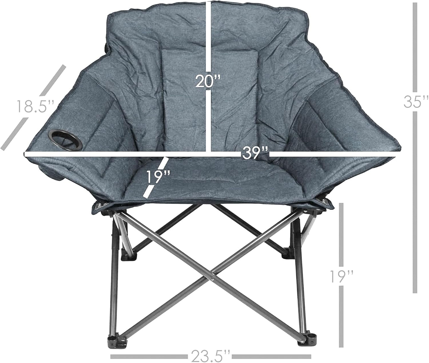 Silla plegable acolchada 2 pzas gris