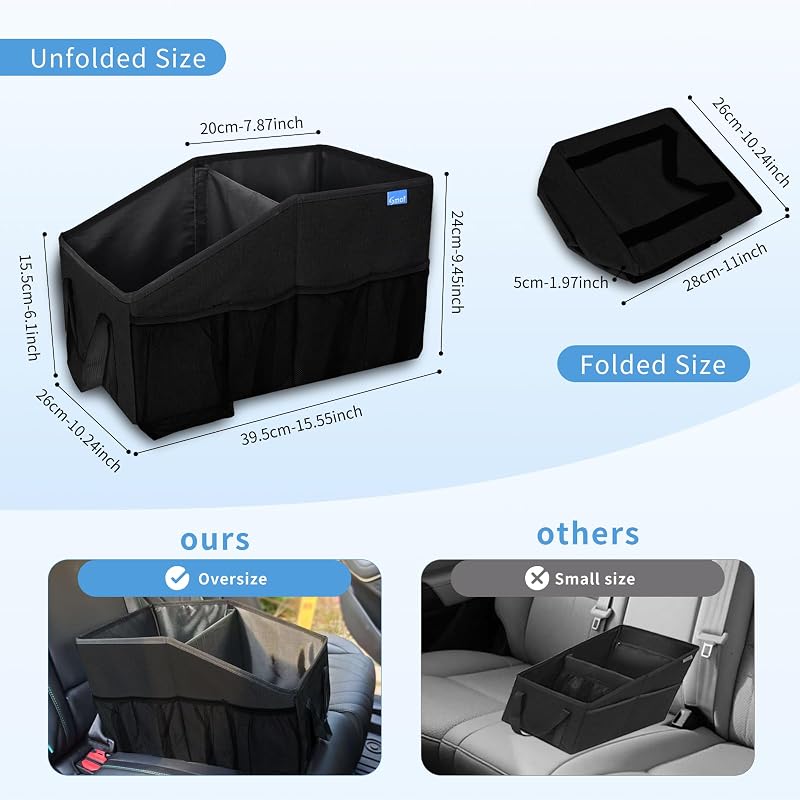 Organiz. asiento auto plegable con bolsillos niños y adultos