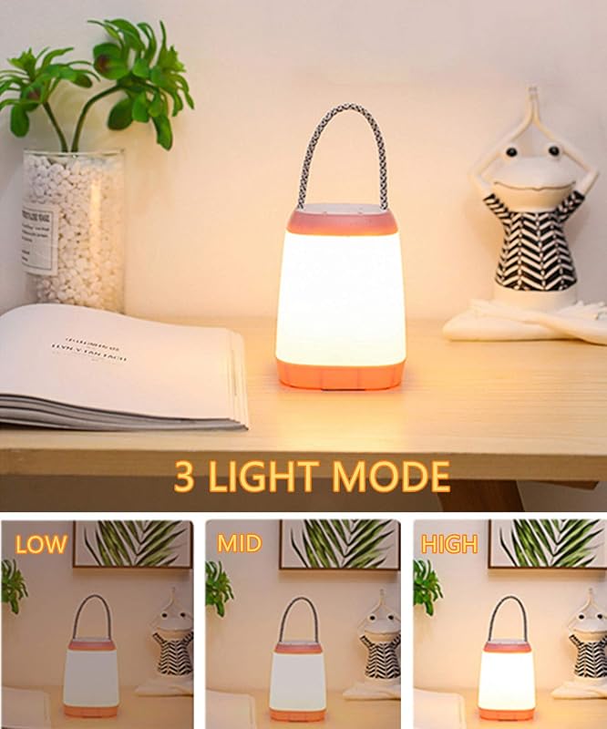 Luz nocturna recargable USB 3 modos luz portátil rosa