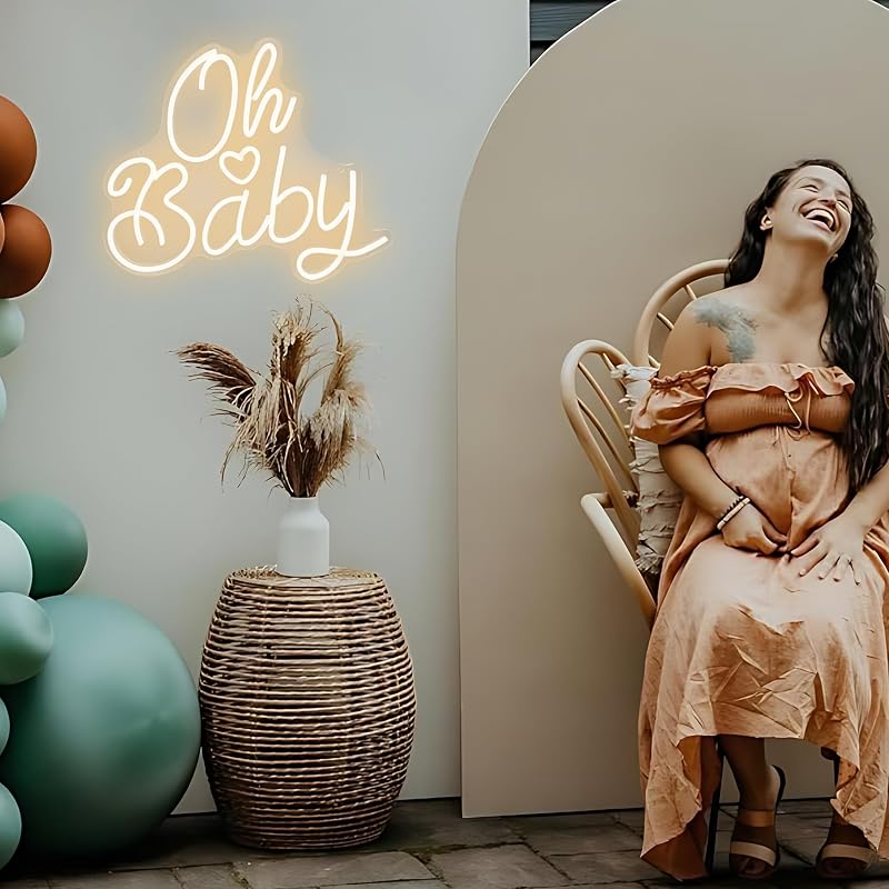 Letrero neón Oh Baby con luz LED blanca cálida USB